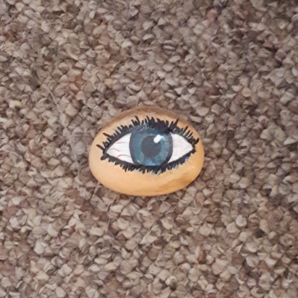 Handpainted Eye Rock